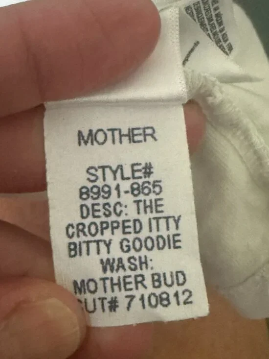 MOTHER The Cropped Itty Bitty Goodie Tee- White/Red/Green Rose- Little Bud- M - Picture 10 of 10